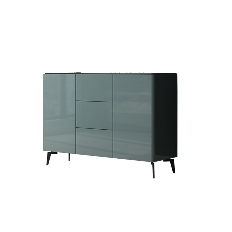 Contemporary Accent Cabinet Square Side Cabinet With Glass Top