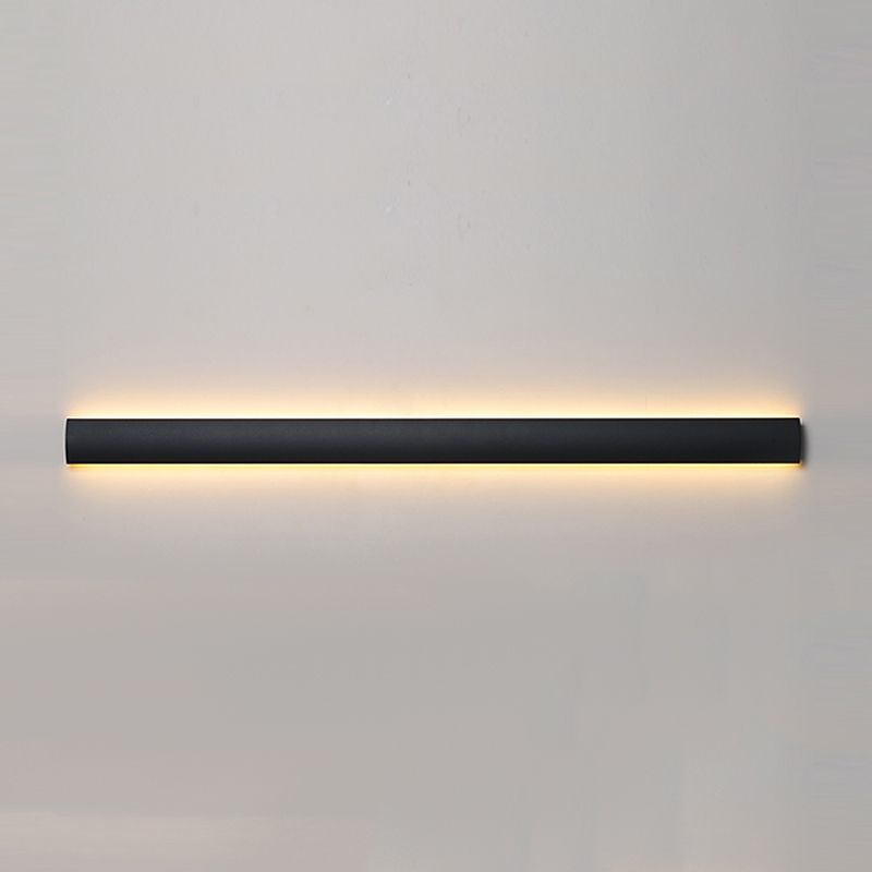 Linear Shape Metal Wall Lighting Idea Modern Style 1 Light Wall Mount Lighting in Black