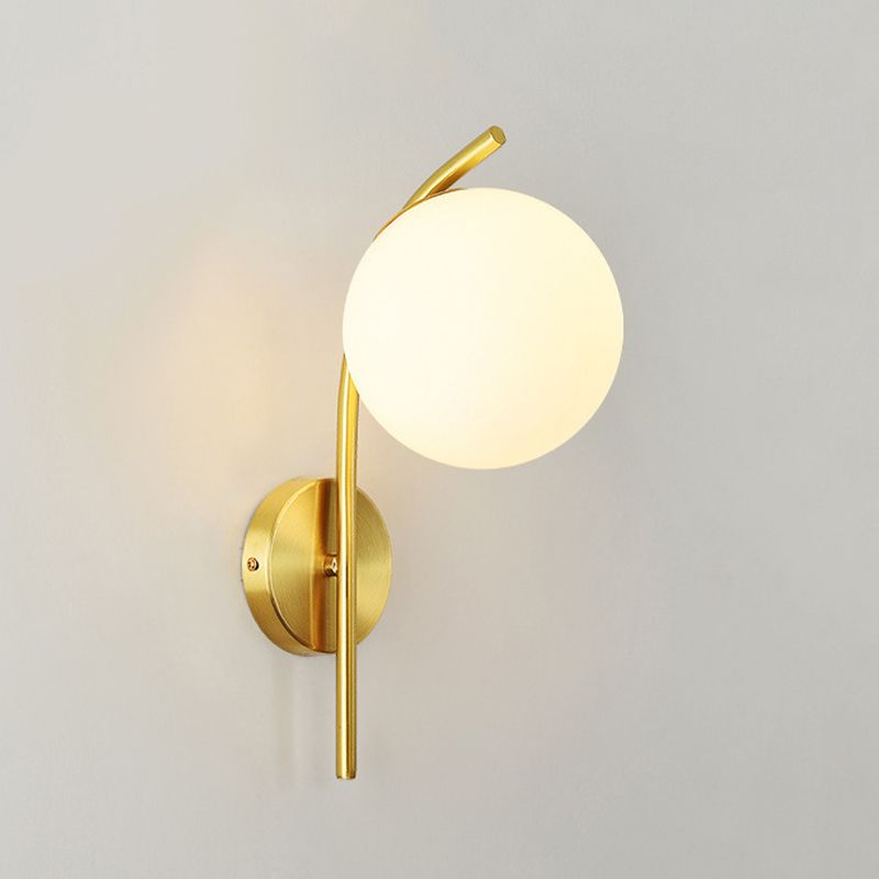 Golden Vanity Lighting Simple Glass Wall Light Sconce for Bathroom