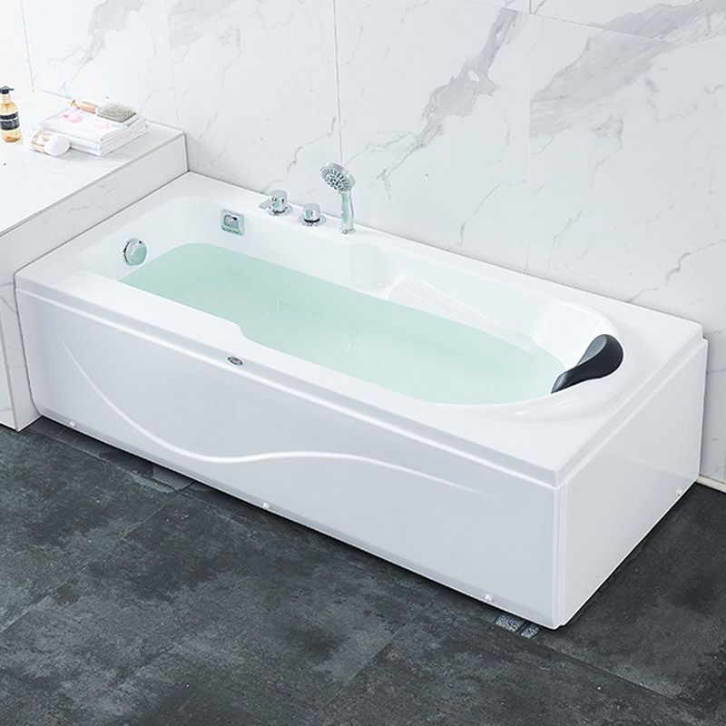 Modern White Acrylic Bathtub Rectangle Freestand Soaking Bathtub with Drain Bath Tub