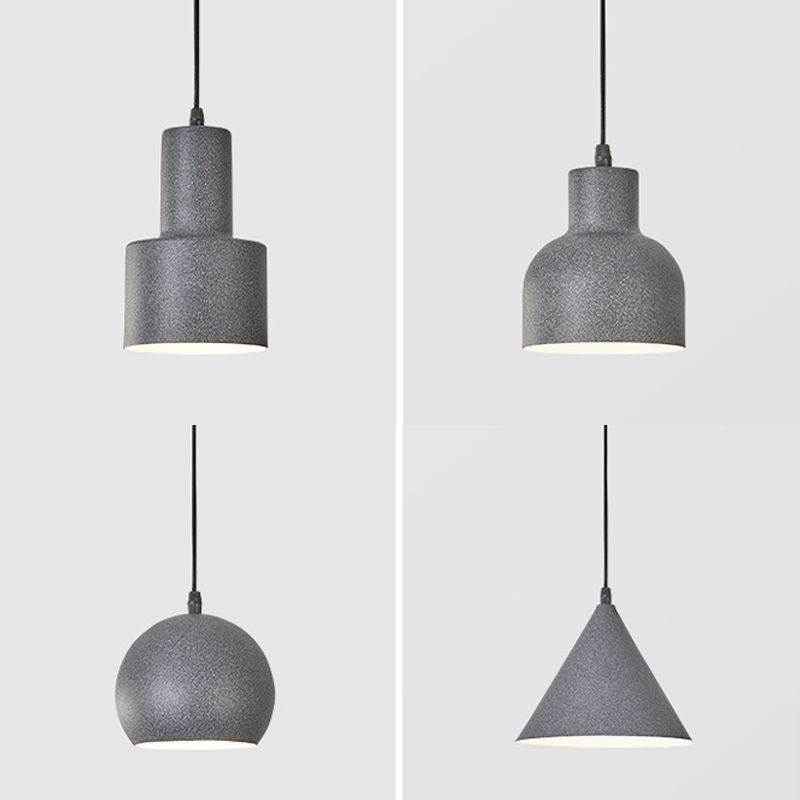 Géométrique Small Pendant Lightture Metal 1 Bulbe Nordic Hanging Light pour le chevet