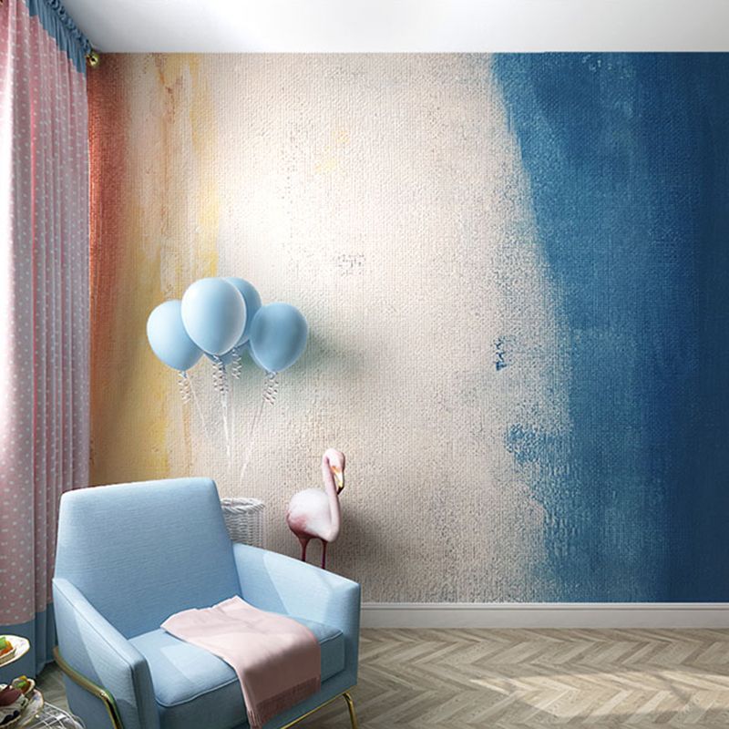 Peintures murales fantaisie pour cheminée ou mur d'accent, peinture aquarelle multicolore, faite sur mesure