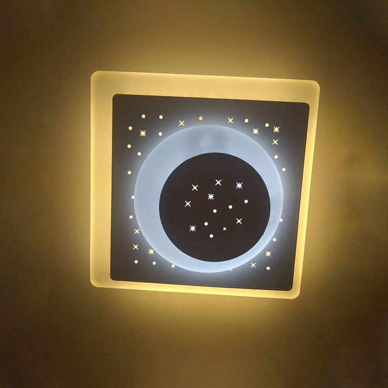 Triangolo/rombo/stella sottile luce sottile leggera moderna camera da letto acrilica LED a filo stellato a parete a parete in bianco