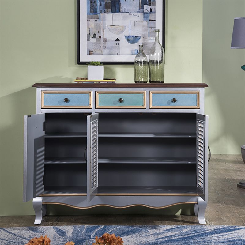 38.18" Tall Wood Rectangular Cabinet 3 - Drawer and 2 - Door Accent Chest