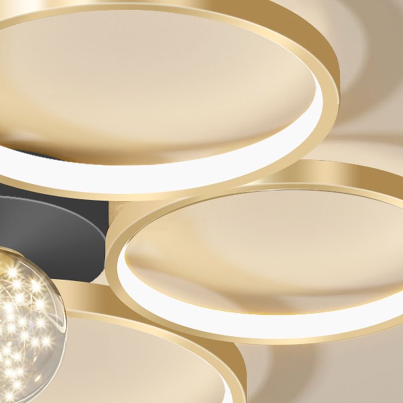 Modern Flush Mount Lighting Sputnik Glass Flush Mount Ceiling Light for Living Room