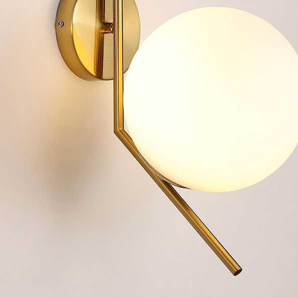 Nordic Postmodern Simple Art Glass Ball 1 Head Milk White Wall Lamp