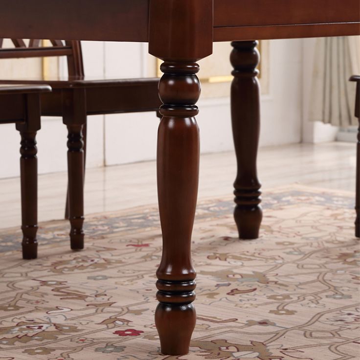 Modern Solid Wood Extendable Table Standard Brown Dining Table for Kitchen