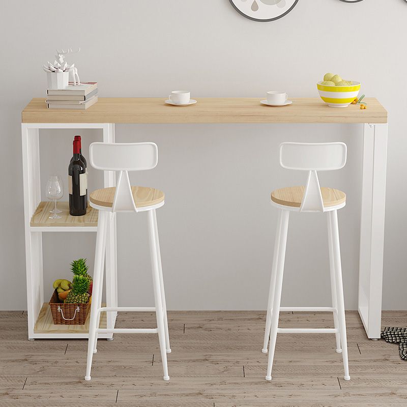 Glam Pub Height Dining Table Wooden Top Pub Table for Patio Use