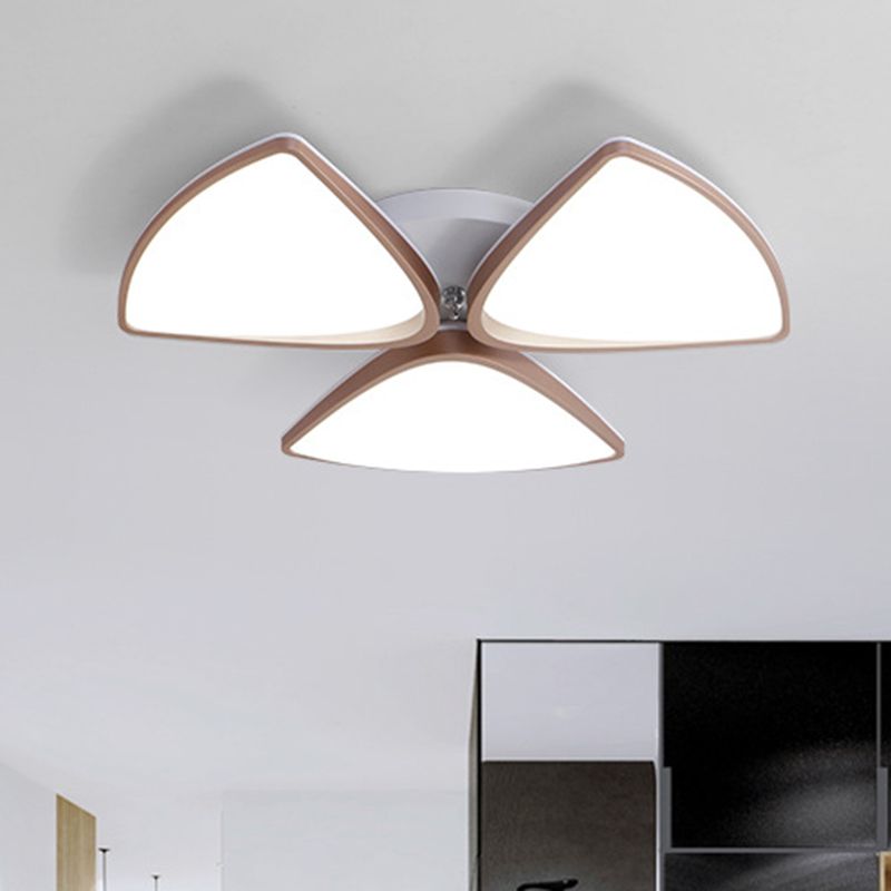 Contemporary Acrylic Ceiling Fixture for Bedroom, 3/4/5 Heads Ceiling Light Fixture in White, 3 Color