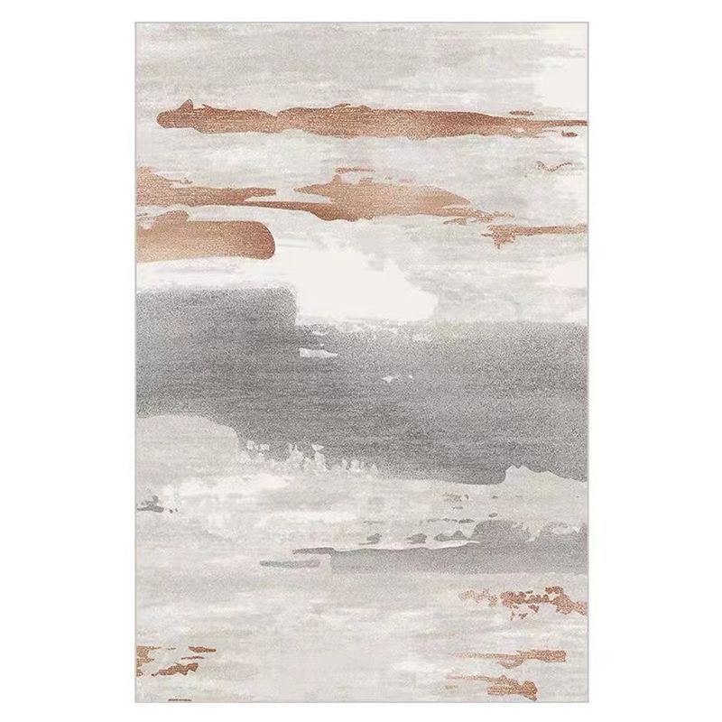Light Grey Modern Carpet Polyester Graphic Area Carpet Washable Carpet for Home Decor