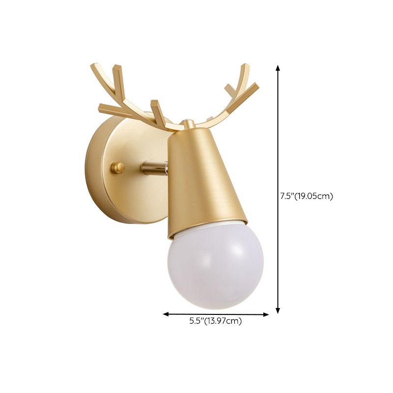 Modern Metal Wall Sconce Antler Shape Wall Light for Bedroom