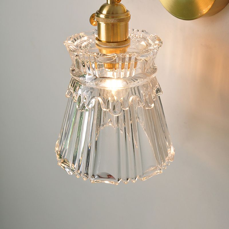 Modern Simplicity Cup Wall Mounted Light Fixture Clear Glass Wall Mount Light Fixture for Living Room