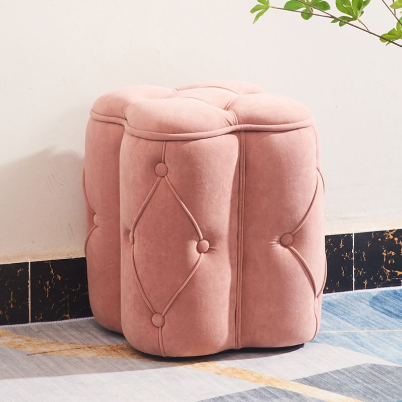 Orange Velvet Pouf Specialty Pouf Stain Resistant Indoor Pouf