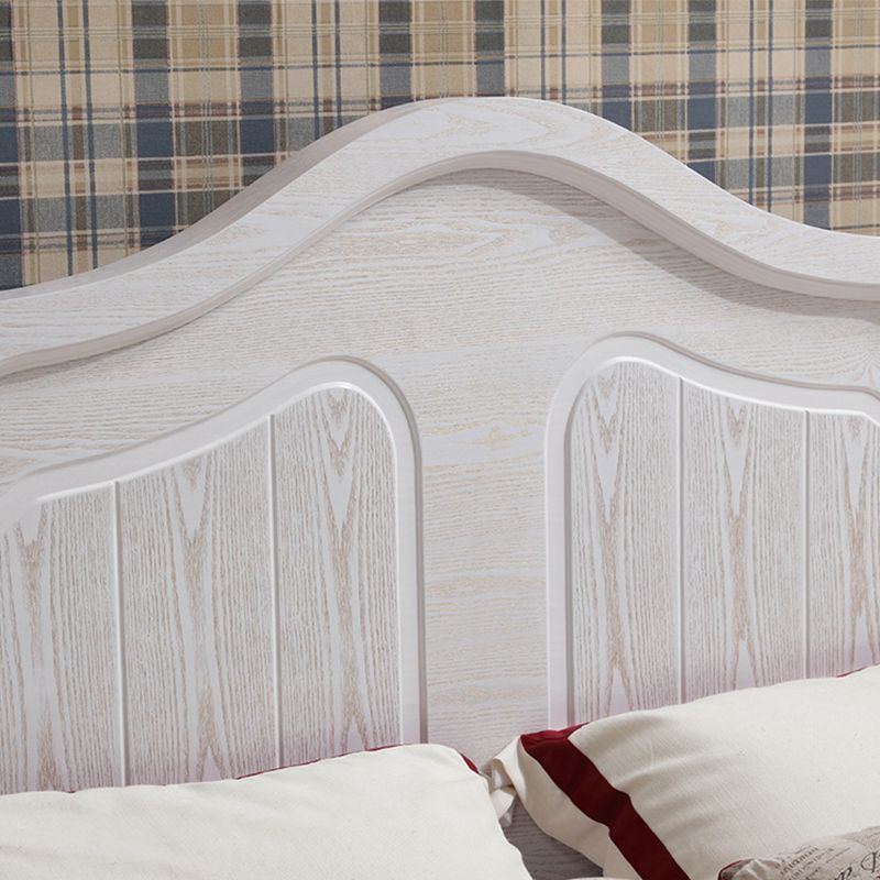Victorian White Standard Bed in Solid Wood with Panel Headboard