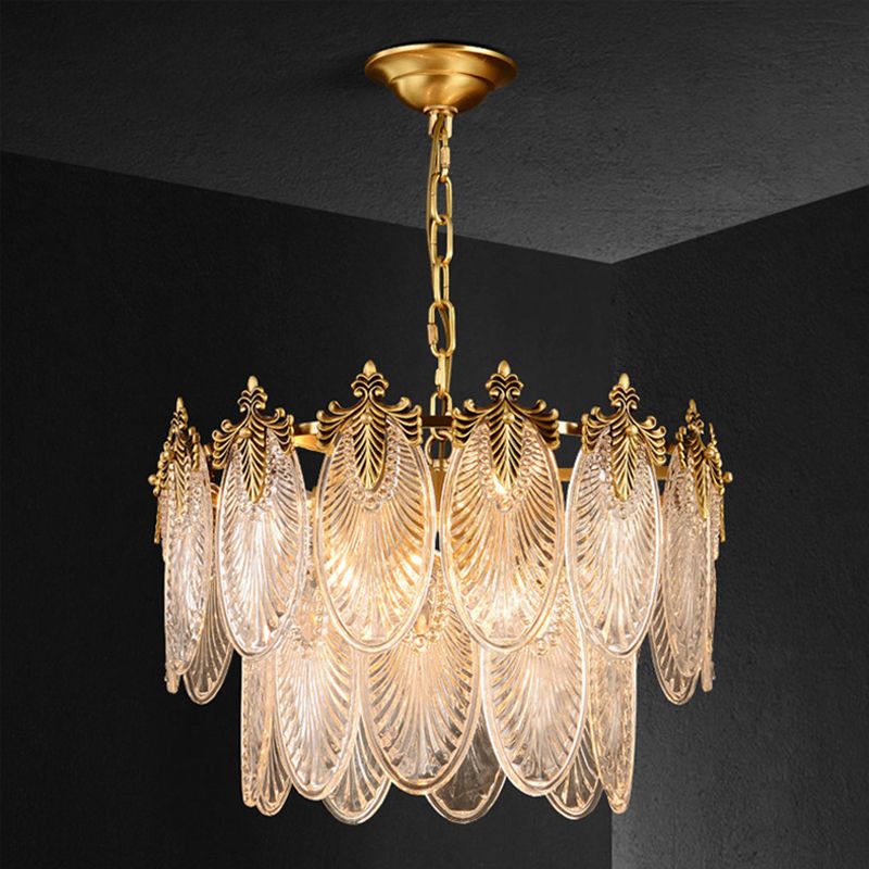 Luminaire de lustre en plumes