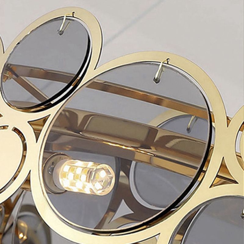 Contemporary Simple LED Chandelier Glass Geometric Pendant Light for Living Room