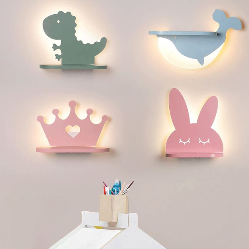 1-Light Sconce Light Fixture Creative Macaron Style Plastic Sconces for Bedroom