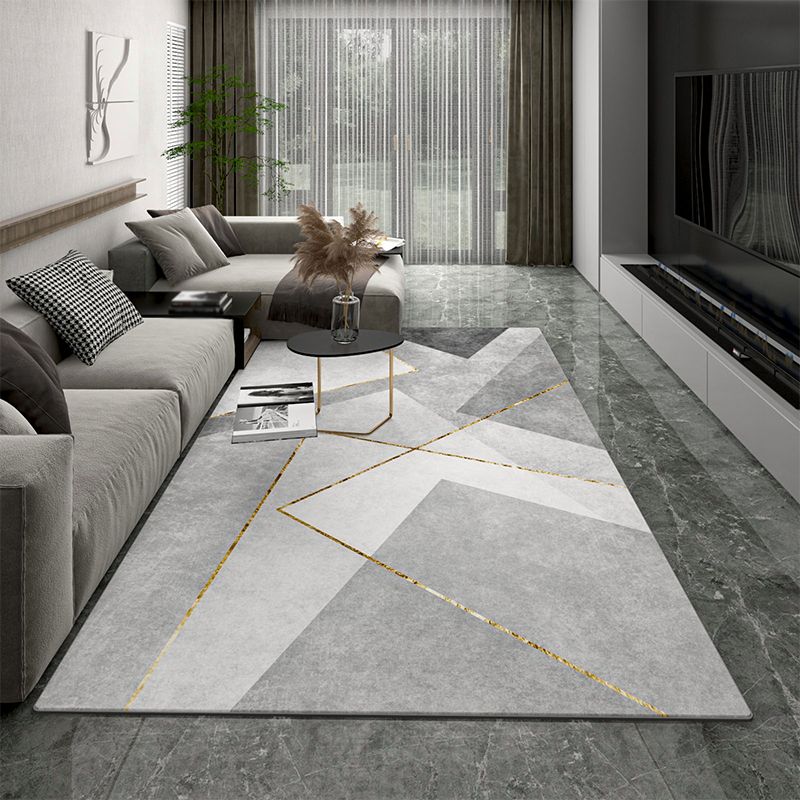 Creatief geometrisch patroon tapijt polyester polyester binnenkleurige vlek resistent gebied tapijt voor woonkamer