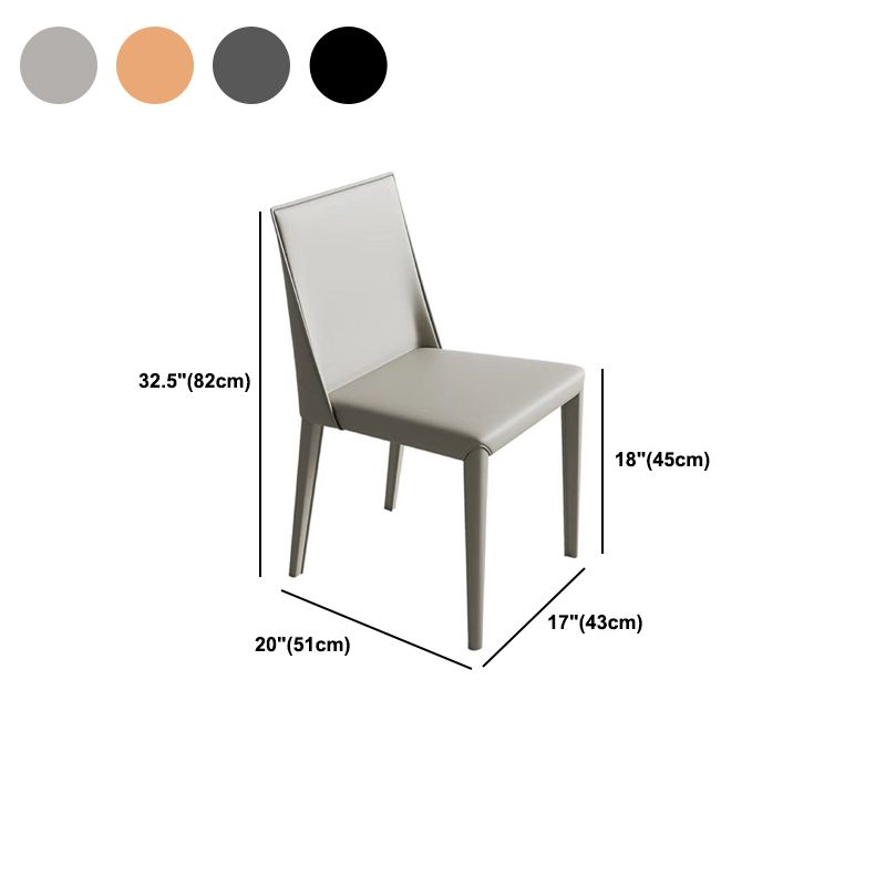 Contemporary Low Back Dining Chairs Faux Leather Armless Side Chair