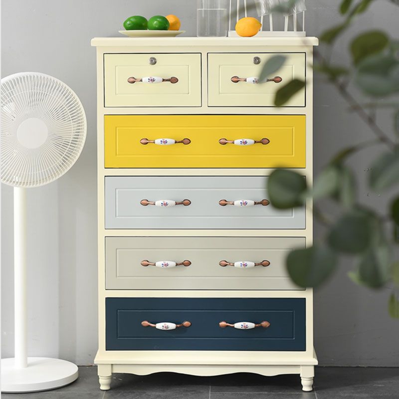 Glam Chest Bedroom Solid Wood Storage Chest in White with Drawers