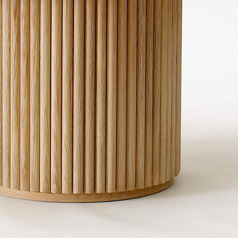 Modern Wood Ellipse Dining Table Double Pedestal Table for Dining Room