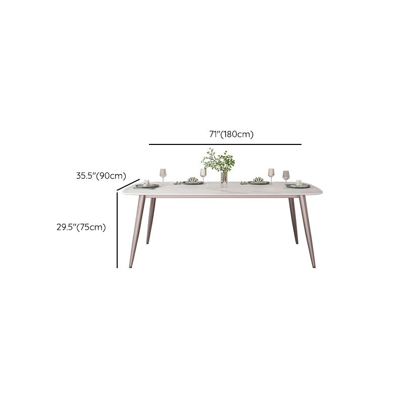 Metal Base Dining Table Tripod Stone Home Kitchen Dining Table