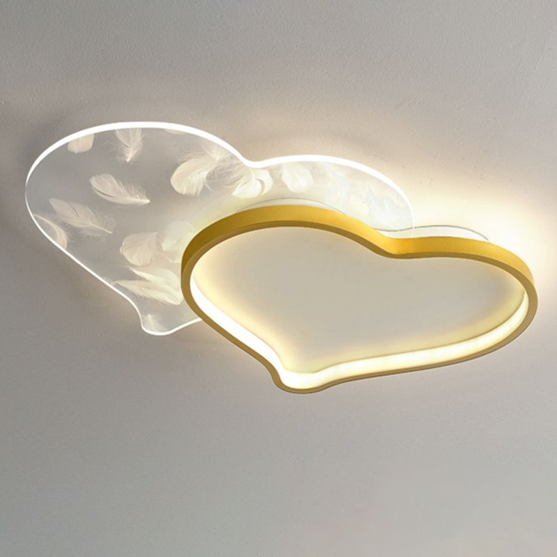 Herz-Unterputz-Deckenleuchte aus Acryl, moderne Einfachheit, Unterputz-Deckenleuchte für Wohnzimmer