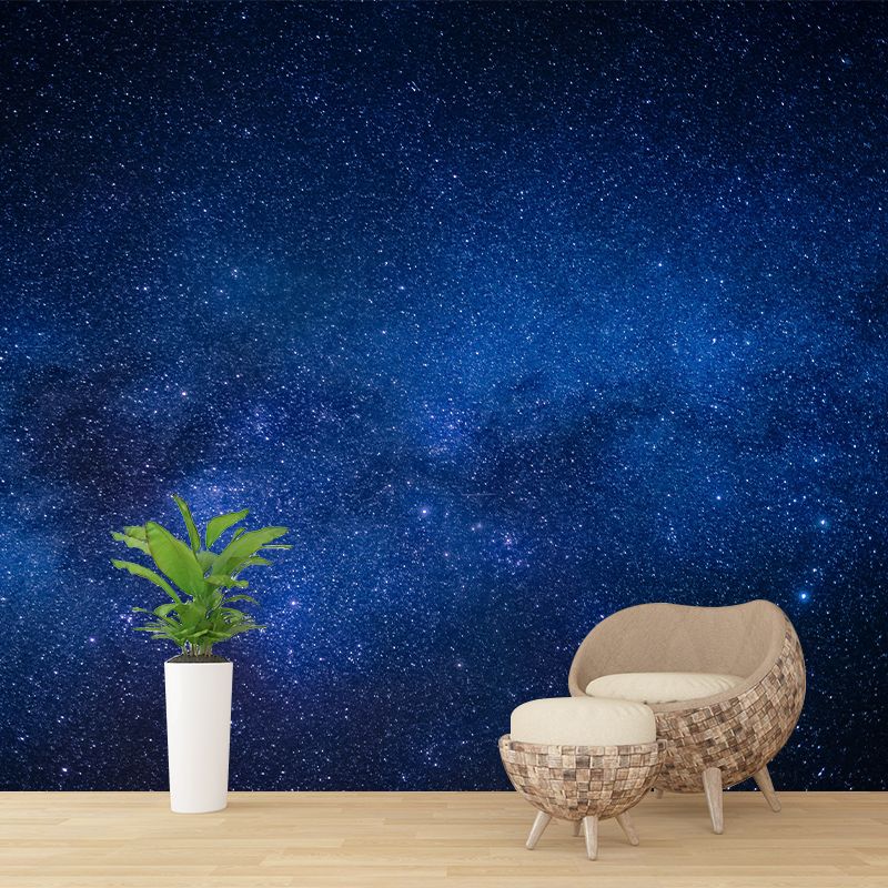 Dark Color Beautiful Scenery of The Starry Night Large Wall Mural Stain Resistant Wallpaper