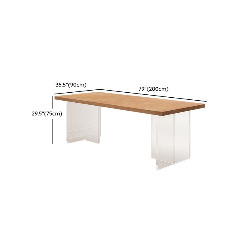 Fixed Modern Dinette Set 1/7 Pcs Brown Solid Wood Furniture for Home