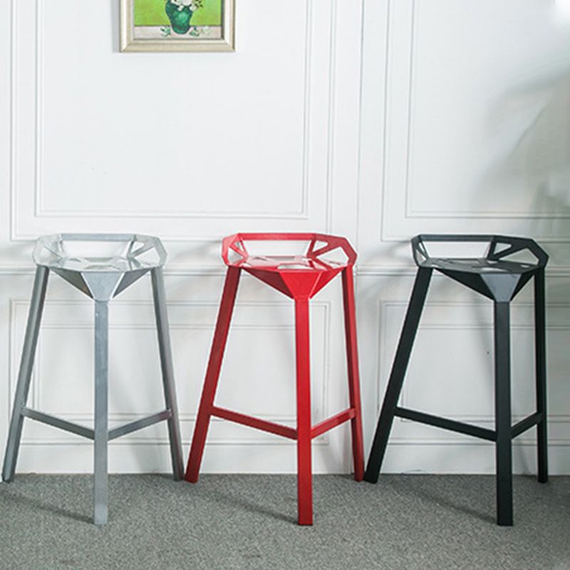 Industrial Style Metal Barstool Low Back Counter Bar Stool for Kitchen
