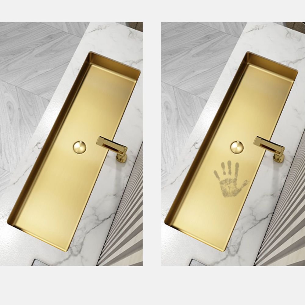 Modern Style Bathroom Sink Rectangular Metal Bathroom Sink with Faucet