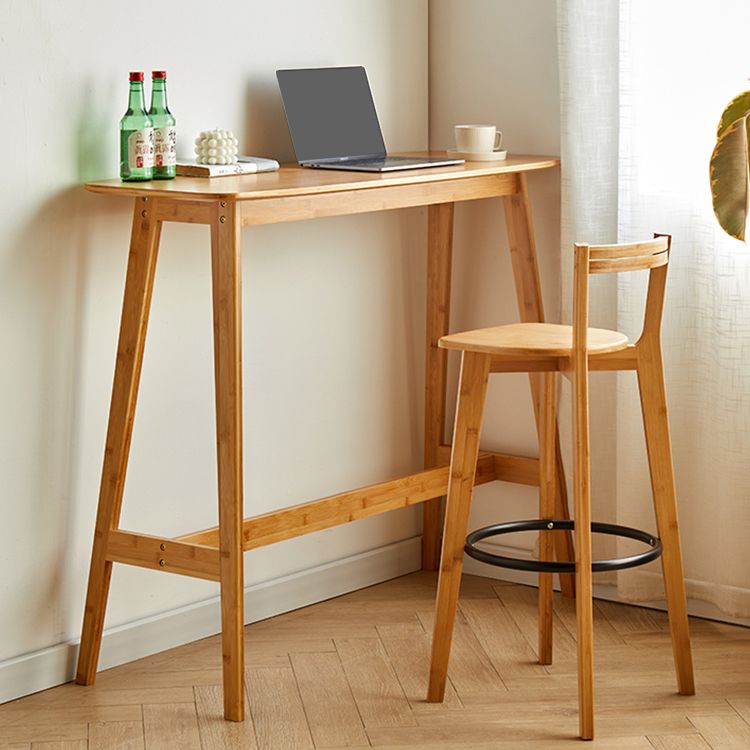 Contemporary Bar Stool Armless Wood Low Back Counter Chair with Footrest