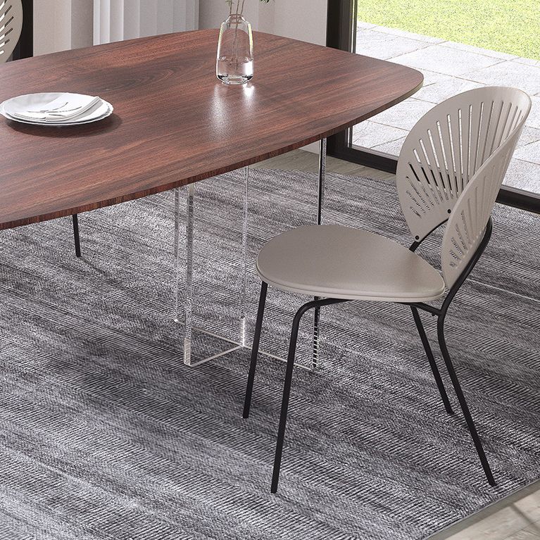 Contemporary Dining Set 1/2/4/5/6/7 Pcs Rectangle Dining Table with Windsor Chairs