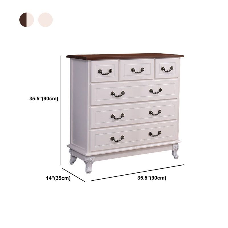 Modern Style White Wooden Chest Bedside Storage Chest with Multi Drawers