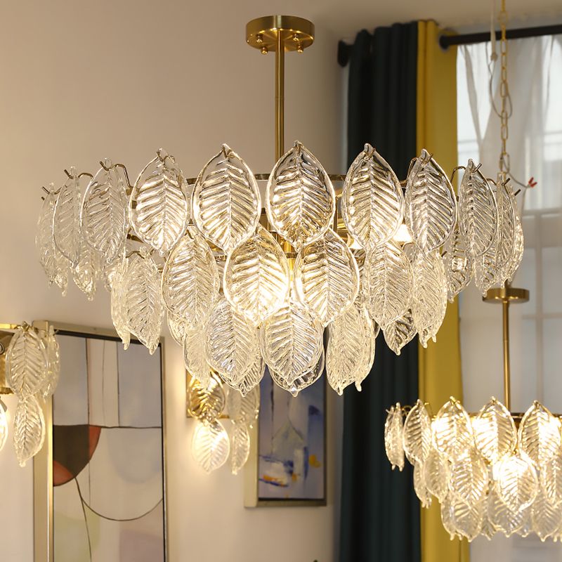 Contemporary Style Geometry Pendant Chandeliers Glass Hanging Pendant Lights in Gold