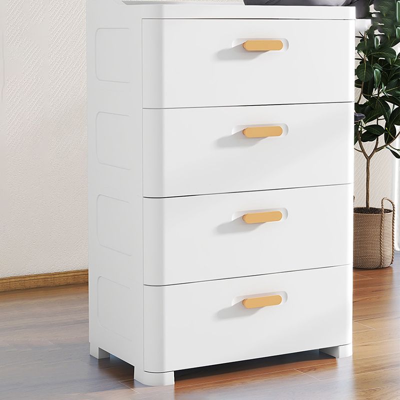 Scandinavian Kids Nightstand Plastic Nursery Dresser with 5 Drawers