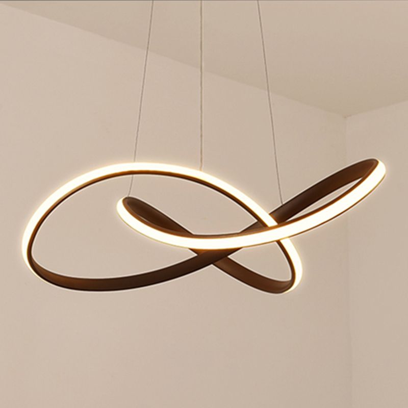 Modern Artistic LED Linear Pendant Light Aluminium Hanging Lamp with Silicone Shade