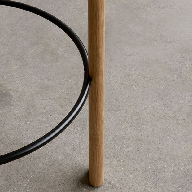 Contemporary 29.5-inch Backless Bar Stool with Solid Wood Base