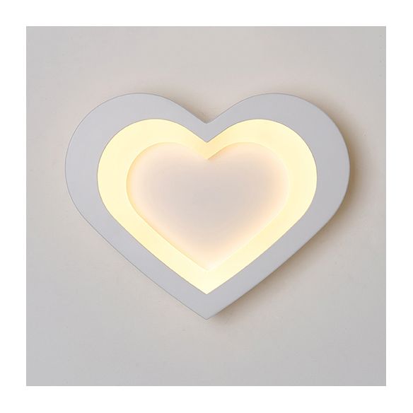 Integrated Led Cartoon Wall Mount Light Modern Simple Acrylic Wall Lighting in White