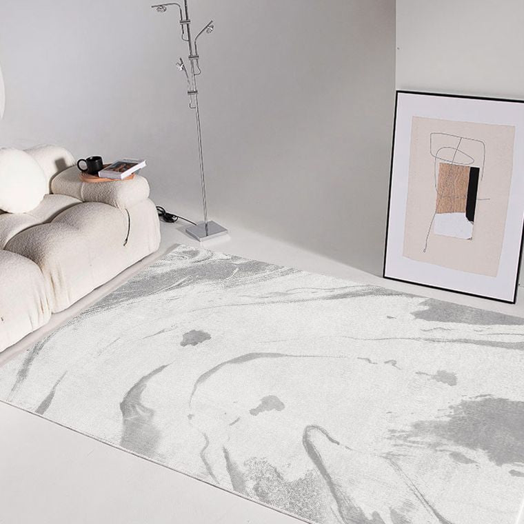 Color Mixed Simple Rug Polyester Carpet Ink Traces Indoor Rug Anti-Slip Backing for Living Room