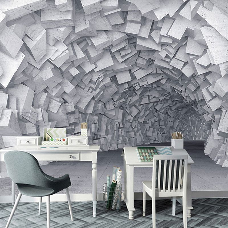 Peintures murales entières couleur industrielle 3D, décoration murale en tissu Non tissé à Zone étendue pour café, taille personnalisée disponible