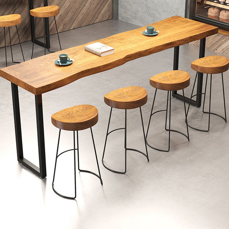 Industrial Style 1/2/5/7 Pieces Bar Table Set Rectangle Bar Table with High Stools