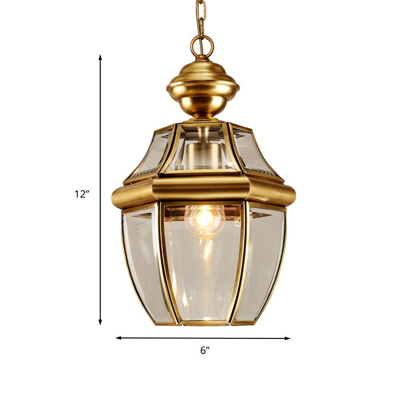 6 "/7,5" brede pot ophanging Pendant Koloniaal helder glas 1 lamp Hanglicht voor eetkamer
