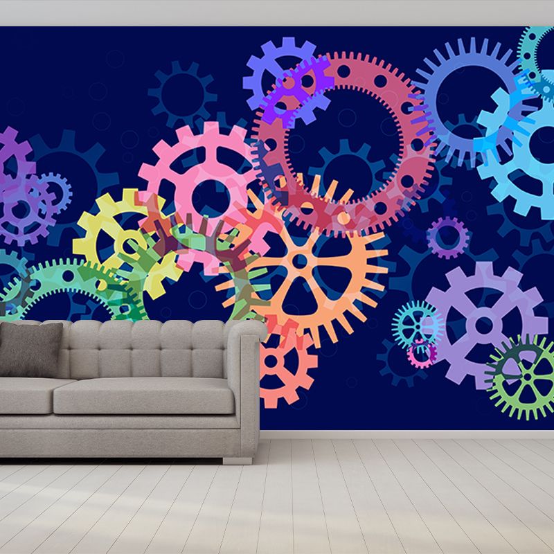 Metal Gear Mildew Resistant Mural Wallpaper Living Room Wall Mural