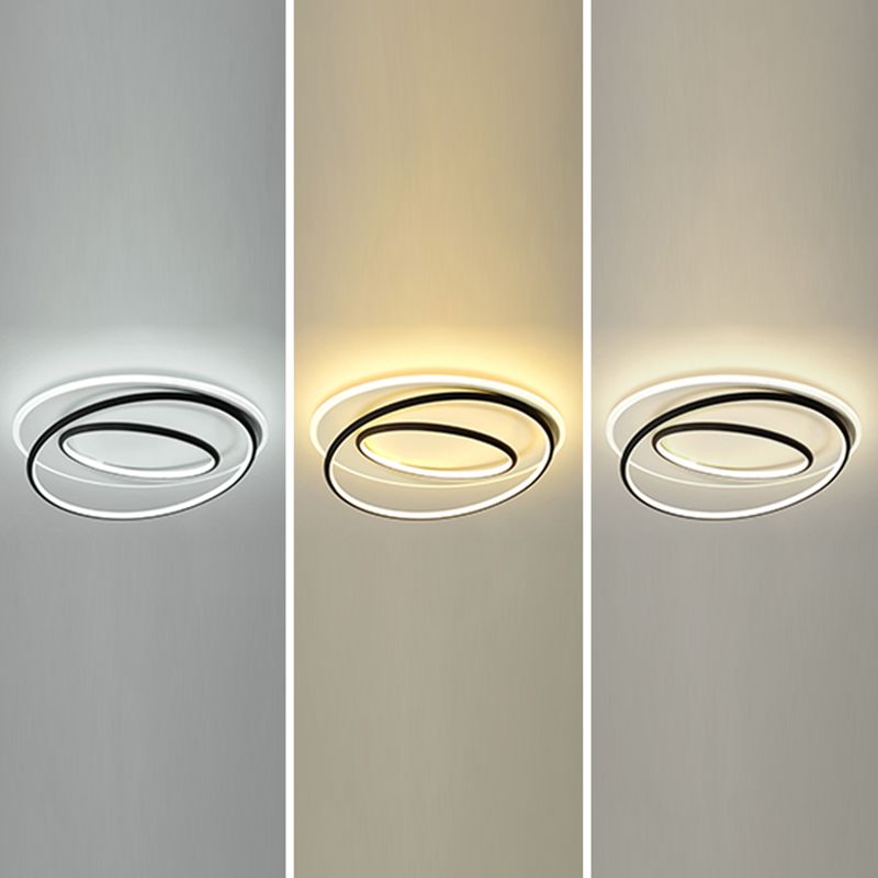 Plafonnier LED à montage encastré moderne, ligne géométrique, abat-jour en Silicone, pour chambre à coucher