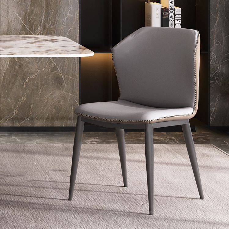 Minimalist Style Dining Table with White Fixed Table and Pedestal Base for Home Use