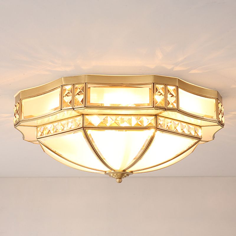 Plafonniers en cuivre de style colonial d'appareils d'éclairage de plafond affleurants de tambour