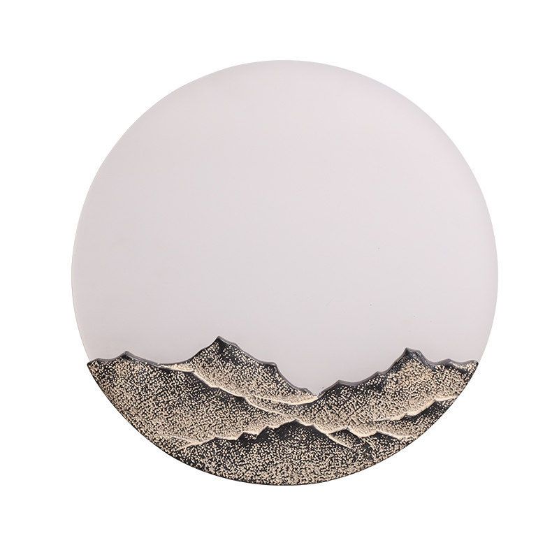 Round Disc Shade Wall Lighting Simple Style Metal 1 Light Sconce Light in Brass