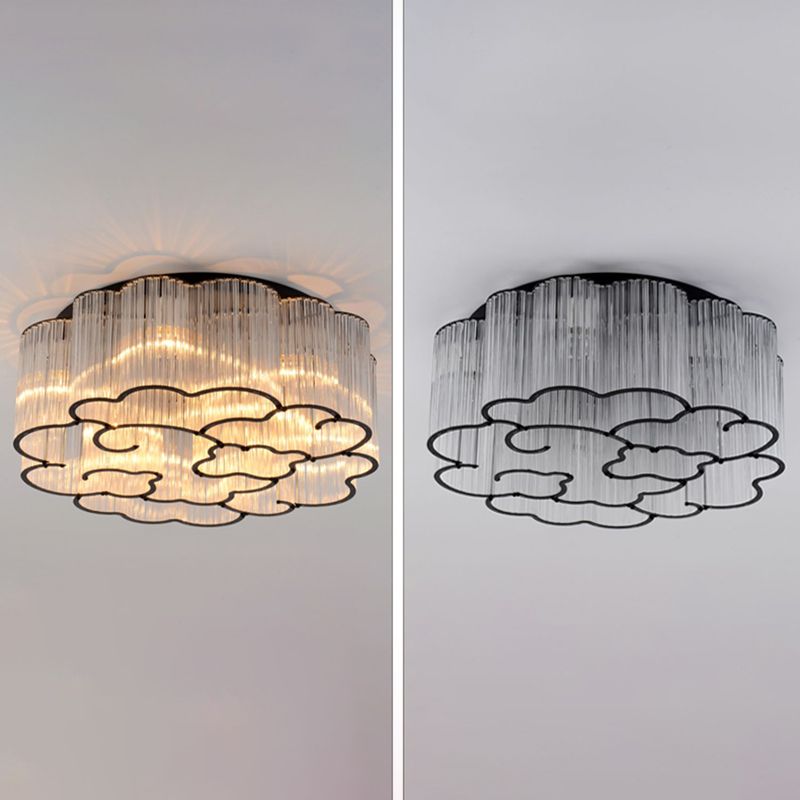 Nordic Style Ceiling Light Cloud Shape Ceiling Lamp with Glass Shade for Bedroom