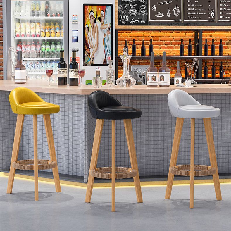 Scandinavian Home Solid Wood Bar Stool Matte Finish Footrest Stool